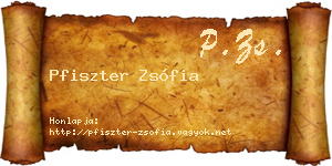 Pfiszter Zsófia névjegykártya